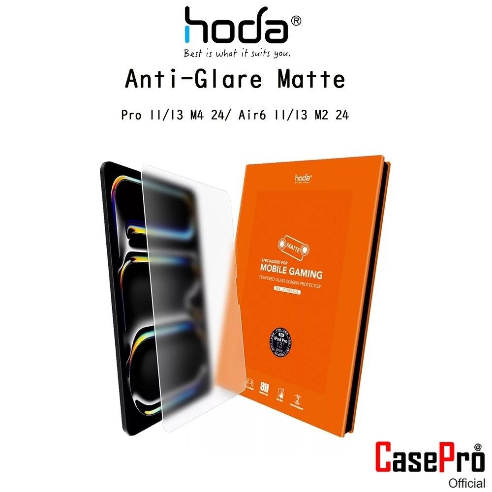 Hoda Anti-Glare Matte ฟิล์มกระจกแบบด้านเกรดพรีเมี่ยม ฟิล์มสำหรับ iPad Pro 11/13 M4 24/Air6 11/13 24