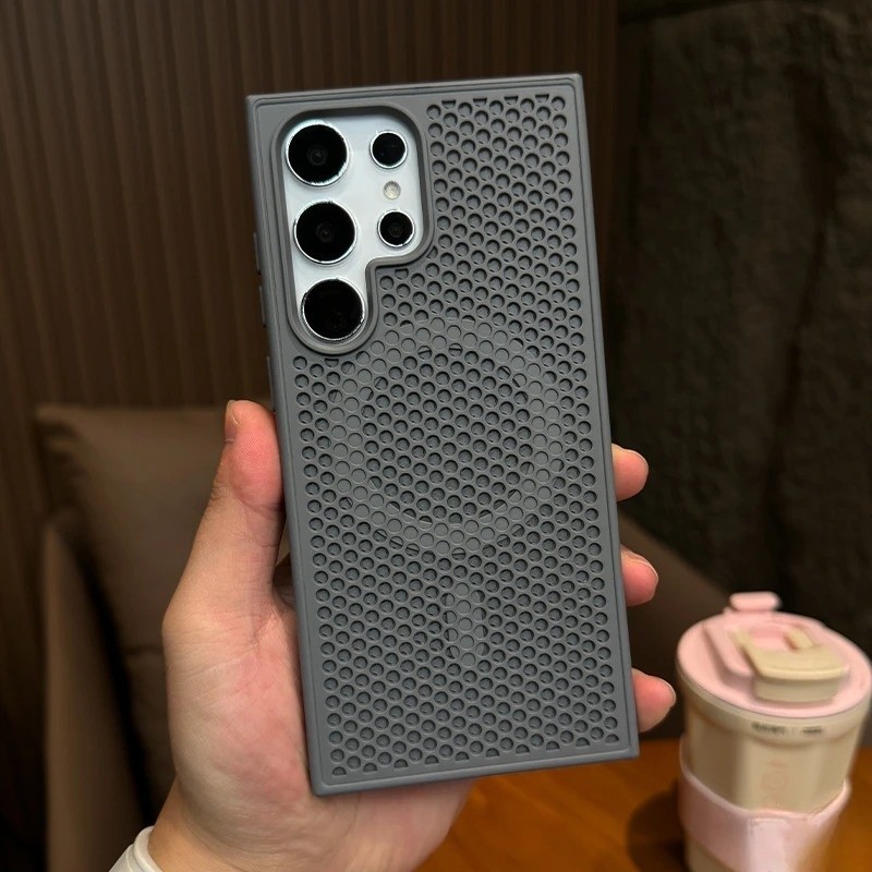 SAMSUNG Magnetic การกระจายความร้อนเคสโทรศัพท์สําหรับSamsung S23 FE S22 S24 Plus S24 Ultraรังผึ้งตาข่ายSlimกันกระแทกปกแข็ง