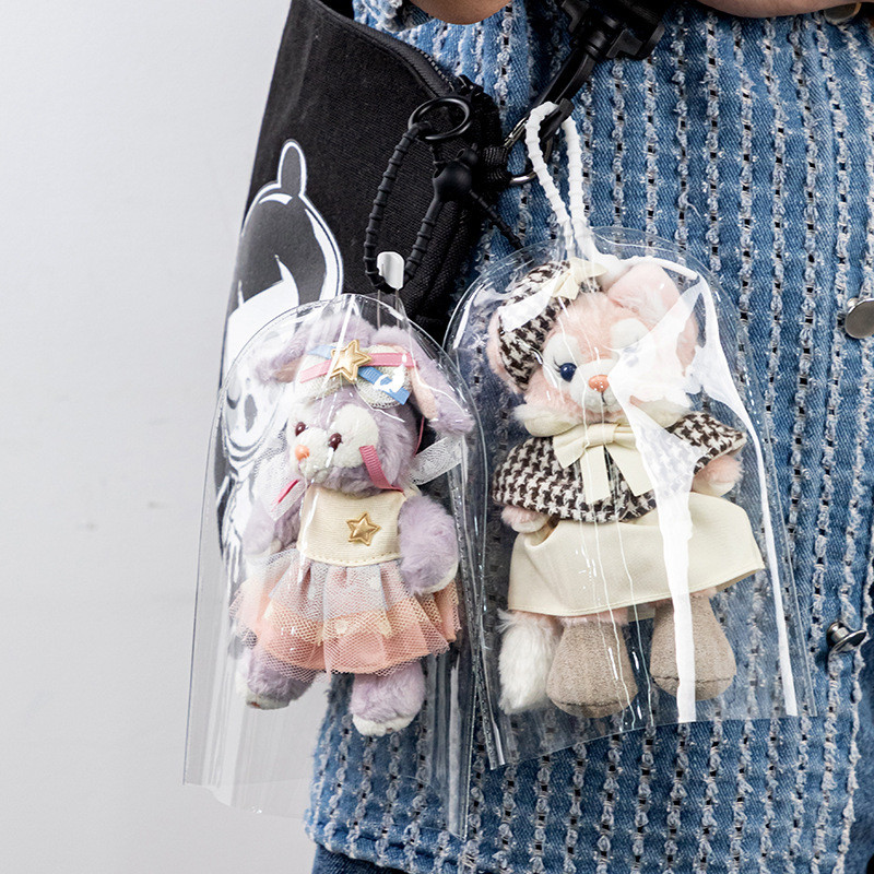 Labu Walking Bag PVC โปร่งใสเสื้อผ้าเด็กเสื้อกันฝน Plush จี้ตุ๊กตาฝุ่นฝาครอบป้องกัน