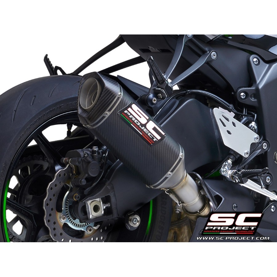 SC Project ท่อไอเสียสำหรับ KAWASAKI NINJA ZX-6R 636 (2019 - 2021) | SC1-S Muffler, Carbon