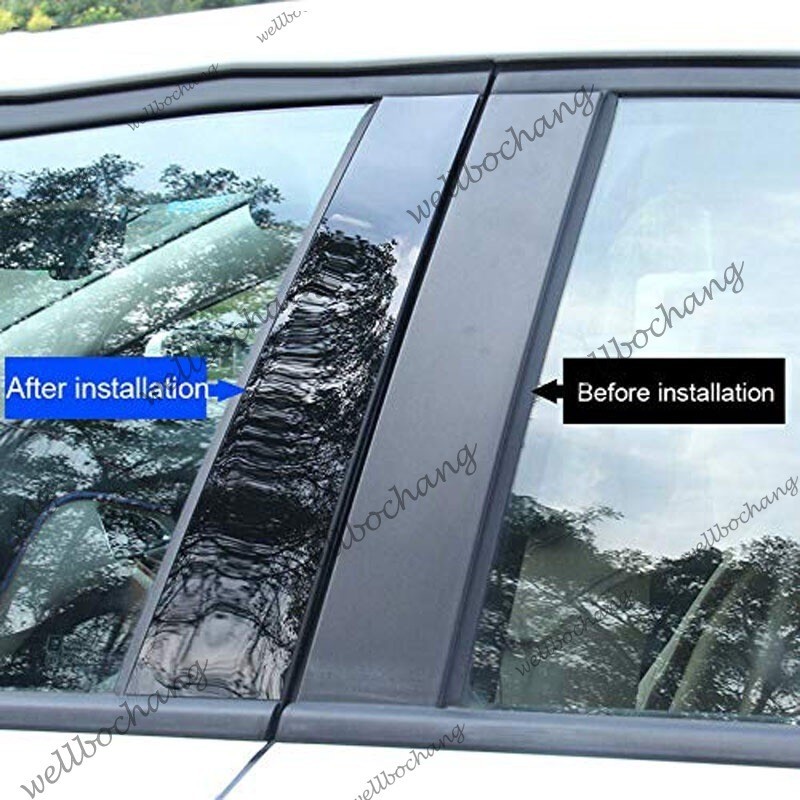 ขายร้อน 8 ชิ้นสําหรับ Toyota Innova AN40 2006-2016 รถหน้าต่างเสาโพสต์ประตู Trims ฝาครอบรถสติกเกอร์