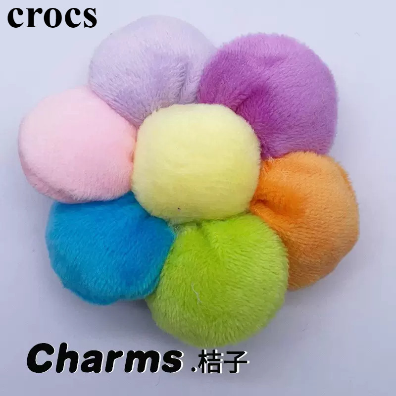 Crocs Jibbitz Charms 3D Plush รองเท้าผ้าใบหัวเข็มขัด DIY Crocs สีสันดอกทานตะวันรองเท้าดอกไม้คุณภาพสูง