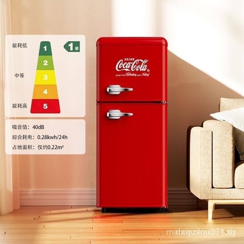 ✿Original✿ Coca-Cola Retro MINI ตู้เย็นขนาดเล็กในครัวเรือน MINI ตู้เย็นหอพักเช่าคู่โดยแช่แข็งตู้เย็น