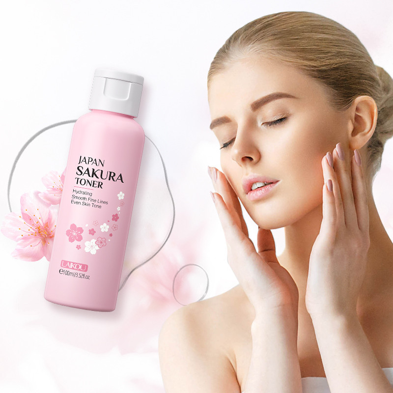 Laikou Sakura โทนเนอร์บํารุงผิวหน้า ลดเลือนจุดด่างดํา ฟื้นฟูผิว กระชับผิว 100 มล.