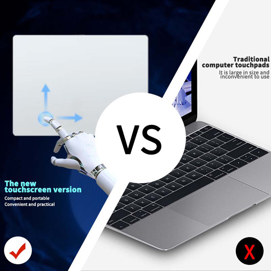 โลหะผสม USB แบบมีสาย Multi-TouchTrackpad เมาส์ Slim พื้นผิวกระจกนิรภัยพร้อมการนําทางความแม่นยําสูงเมาส์ทัชแพดแบบมีสายสําหรับแล็ปท็อปพีซี