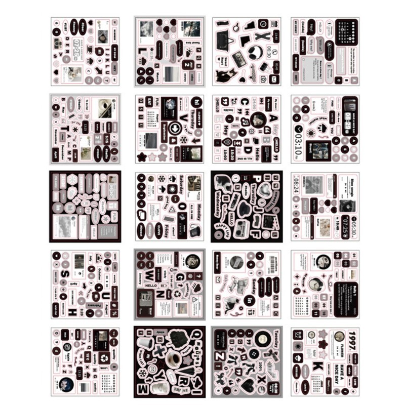 Seng 20Sheepts Scrapbooking Decals Scrapbooking สติกเกอร์ตกแต่งความงามสติกเกอร์สําหรับ Scrapbooking ไดอารี่ Planner Jou ราคา ถูกที่สุด ดีลบีเคเค แกลเลอรีภาพที่ 8