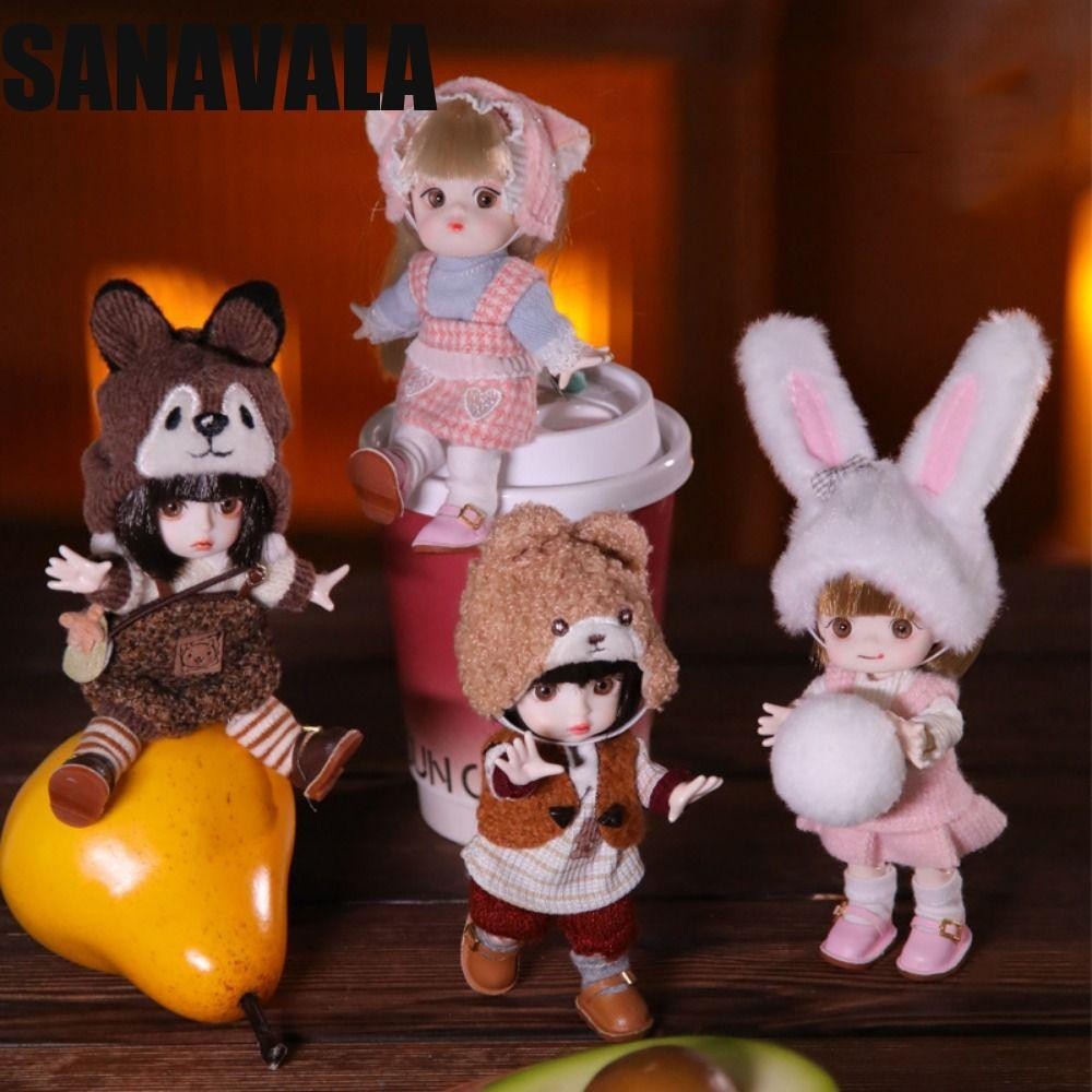 Sanavala Ob11 ตุ๊กตา Bjd พร้อมเสื้อผ้าแต่งตัวตุ๊กตาข้อต่อที่ถอดออกได้, Play House 13 ข้อต่อพลาสติกสีสันสดใสเลียนแบบตุ๊กตาเจ้าหญิงของขวัญวันเกิด