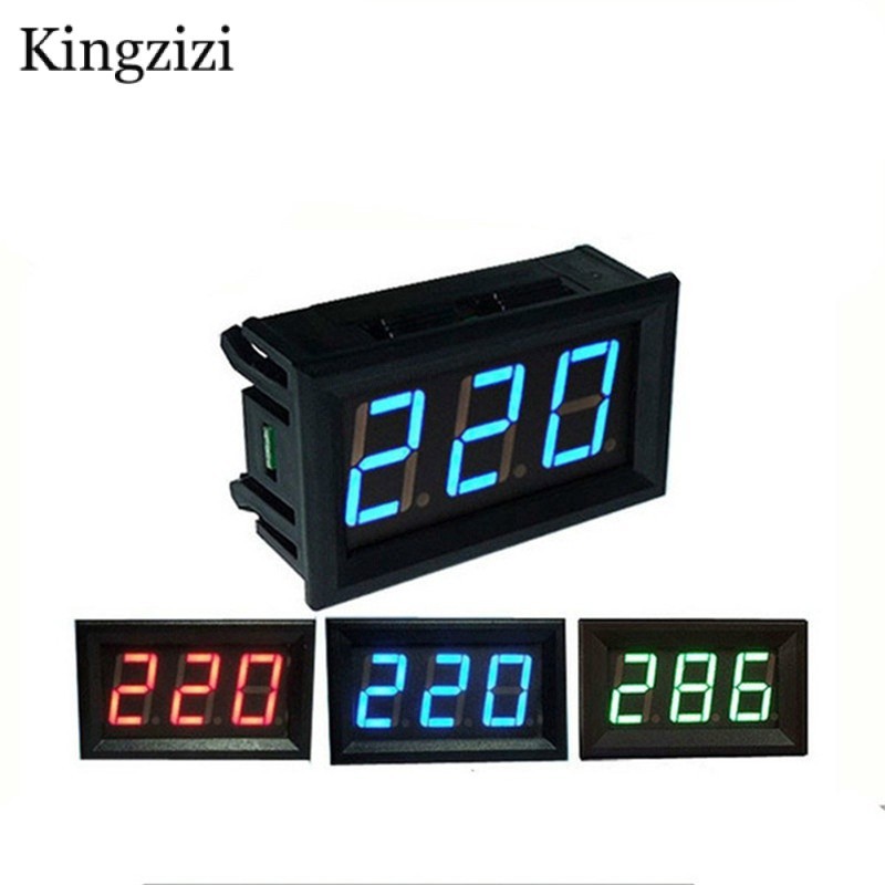 110v-220v-380v โวลต์มิเตอร์แบบดิจิตอล AC 70V ถึง 500V 0.56 นิ้ว LED Digital Panel Meter เครื่องทดสอบแรงดันไฟฟ้าสีแดง/สีเขียว/สีฟ้า monitor