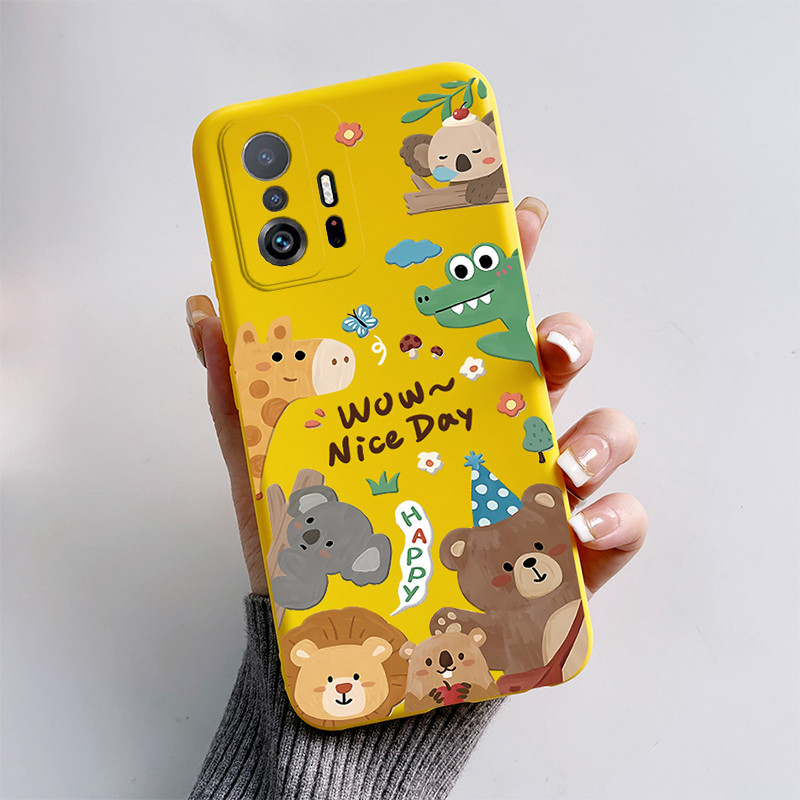 สําหรับ Xiaomi Mi 11T Pro เคสซิลิโคน Soft Matte น่ารักการ์ตูนแมวสุนัข Fox รูปแบบฝาครอบป้องกันสําหรับ Xiaomi 11T 11TPro ปลอก - รูปที่ 6