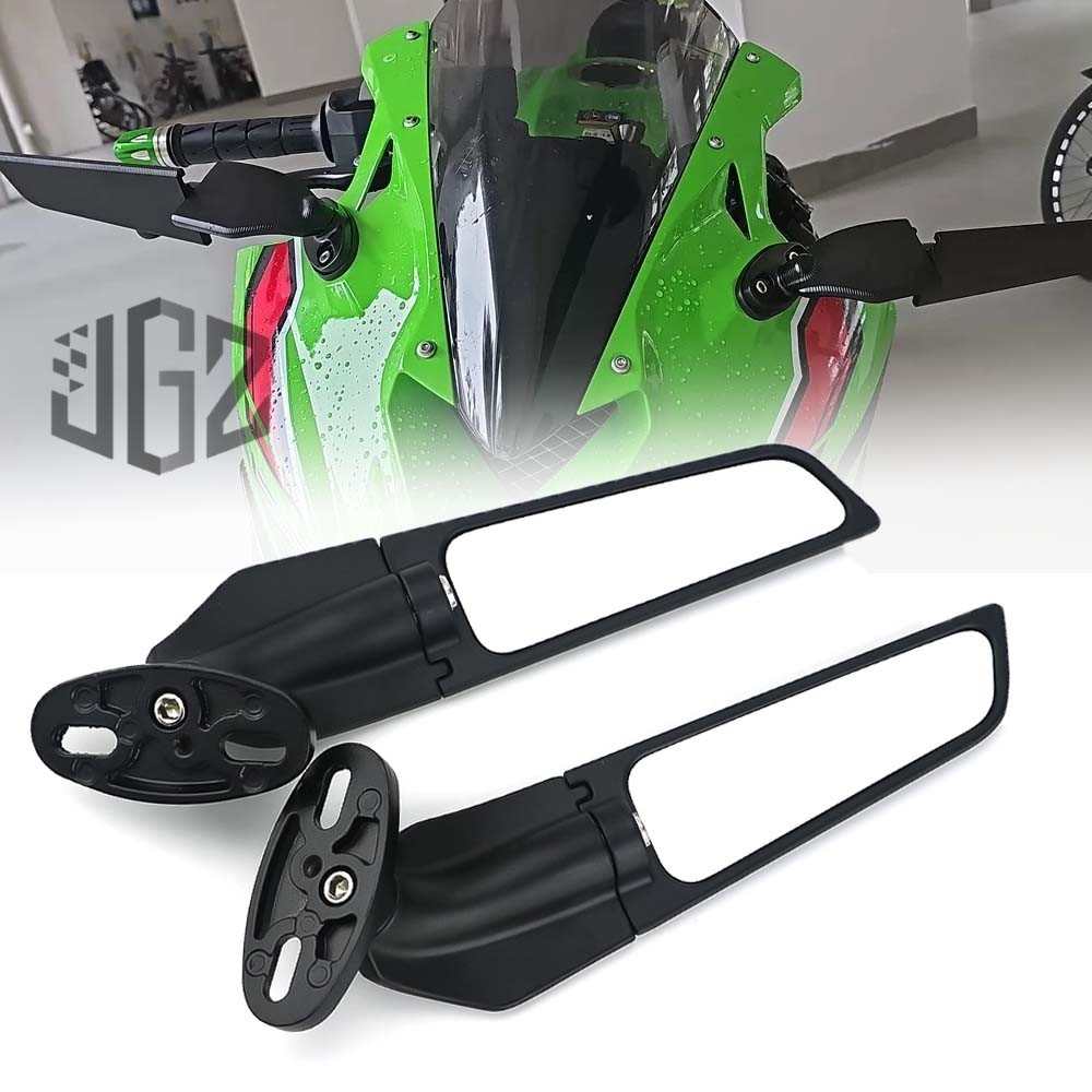 สําหรับ Kawasaki Ninja 400 650 Ninja250 Zx25r รถจักรยานยนต์ Winglet ด้านข้างกระจกกระจกมองหลังปรับหมุนกระจก