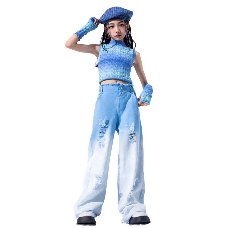 🔥พร้อมส่ง🔥 ชุดนักเต้นเด็ก / การเต้นรำของเด็กหญิงโดพามีน / นางแบบเดินระเบิดถนนฮิปฮอป - รูปที่ 3