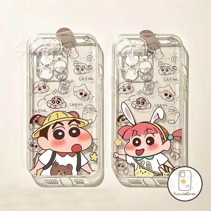 การ์ตูนคู่ดูเดิลน่ารัก เคส ชินจัง เคส iPhone 11 14 13 12 15 Pro Max XR X XS Max 6s 7 6 8 Plus 7Plus ตลกดีนะ เคสไอโฟน