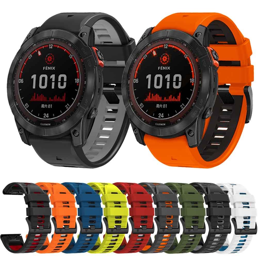 22 26 มม.ซิลิโคนสําหรับ Garmin Fenix 7 7X 6 6X Pro 5 5X Plus 3HR 935 945 Instinct S60 S62 MK1 Smartw