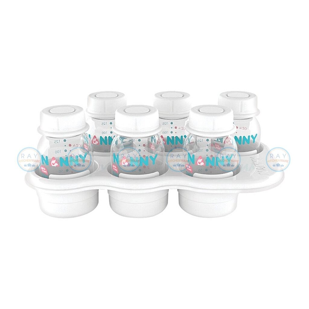 Nanny ขวดเก็บน้ำนม 4 ออนซ์ (125 มล) 6 ขวด พร้อมถาด S6-2202 แนนนี่ ขวดเก็บน้ำนมแม่ ขวดใส่นม Breast Milk Storage Bottles ราคา ถูกที่สุด ดีลบีเคเค แกลเลอรีภาพที่ 3