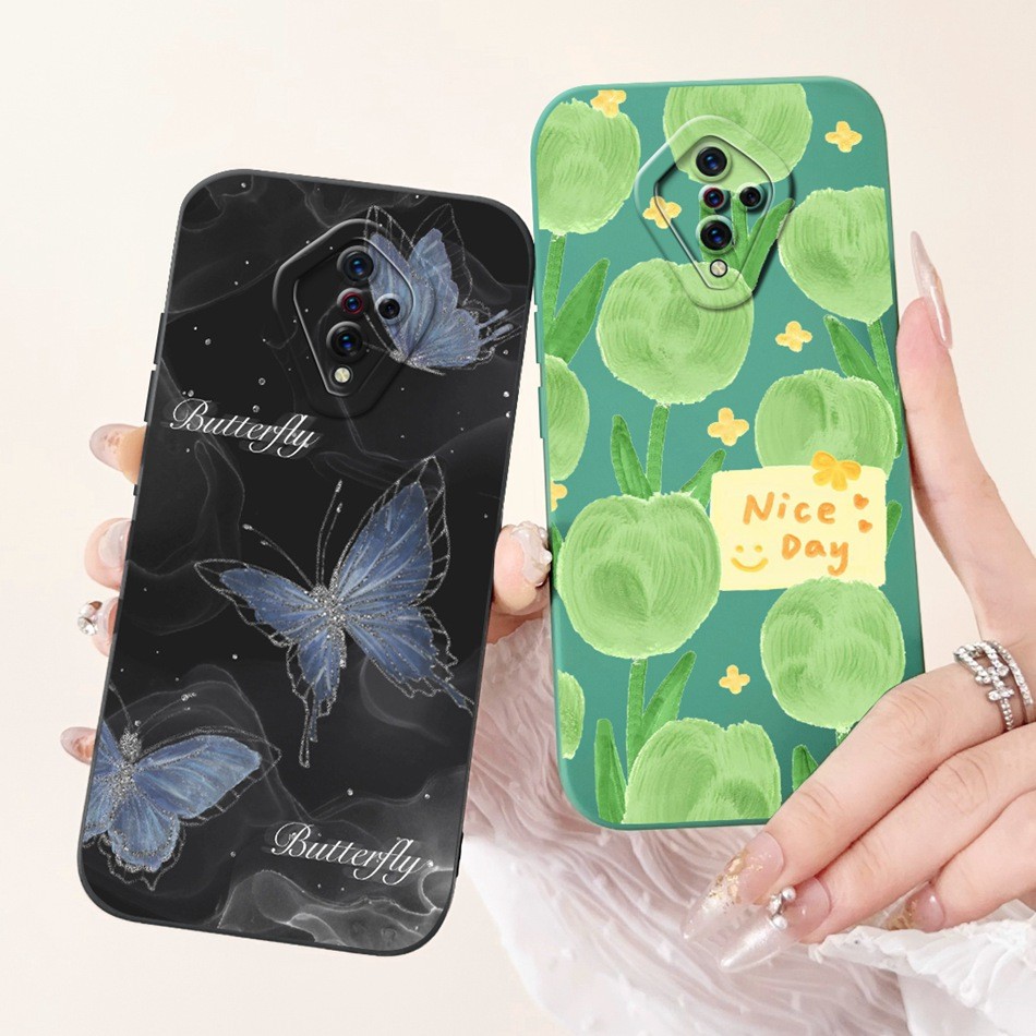 Vivo S1 Pro 1920 1920_20 / S1 Prime V1937 เลนส์ป้องกันกรณี Vivo S1Pro S1Prime แฟชั่นทาสีซิลิโคนอ่อนนุ่มเคสโทรศัพท์