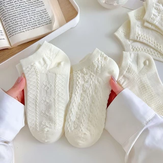 พร้อมส่ง : ถุงเท้า 5 คู่ ข้อสั้น ขาวล้วน แต่งลูกไม้น่ารัก เรียบหรู ใส่ได้ทุกวัน เนื้อผ้านุ่ม แฟชั่น
