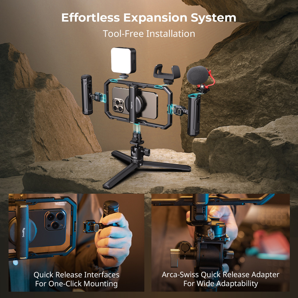 Smallrig All-in-One Video Kit สําหรับสมาร์ทโฟน Creators Quick #4704 #4597 #3384 #4121