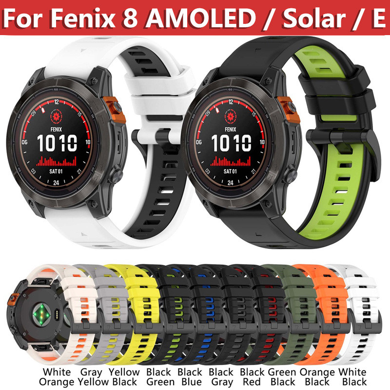 สายนาฬิกา Quick Fit ขนาด 20/22/26 มม. สําหรับ Garmin Fenix 8 AMOLED พลังงานแสงอาทิตย์ ขนาด 43/47/51 มม. เปลี่ยนได้ 2 สี