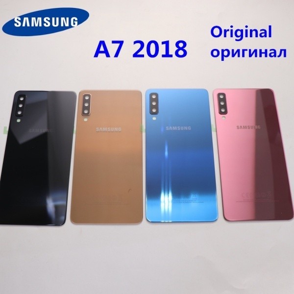 A7 กาวติดกระจกหลัง Samsung Galaxy A7 2018 A750 A750F SM-A750F A750GN-DS ฝาครอบแบตเตอรี่ด้านหลังประตู