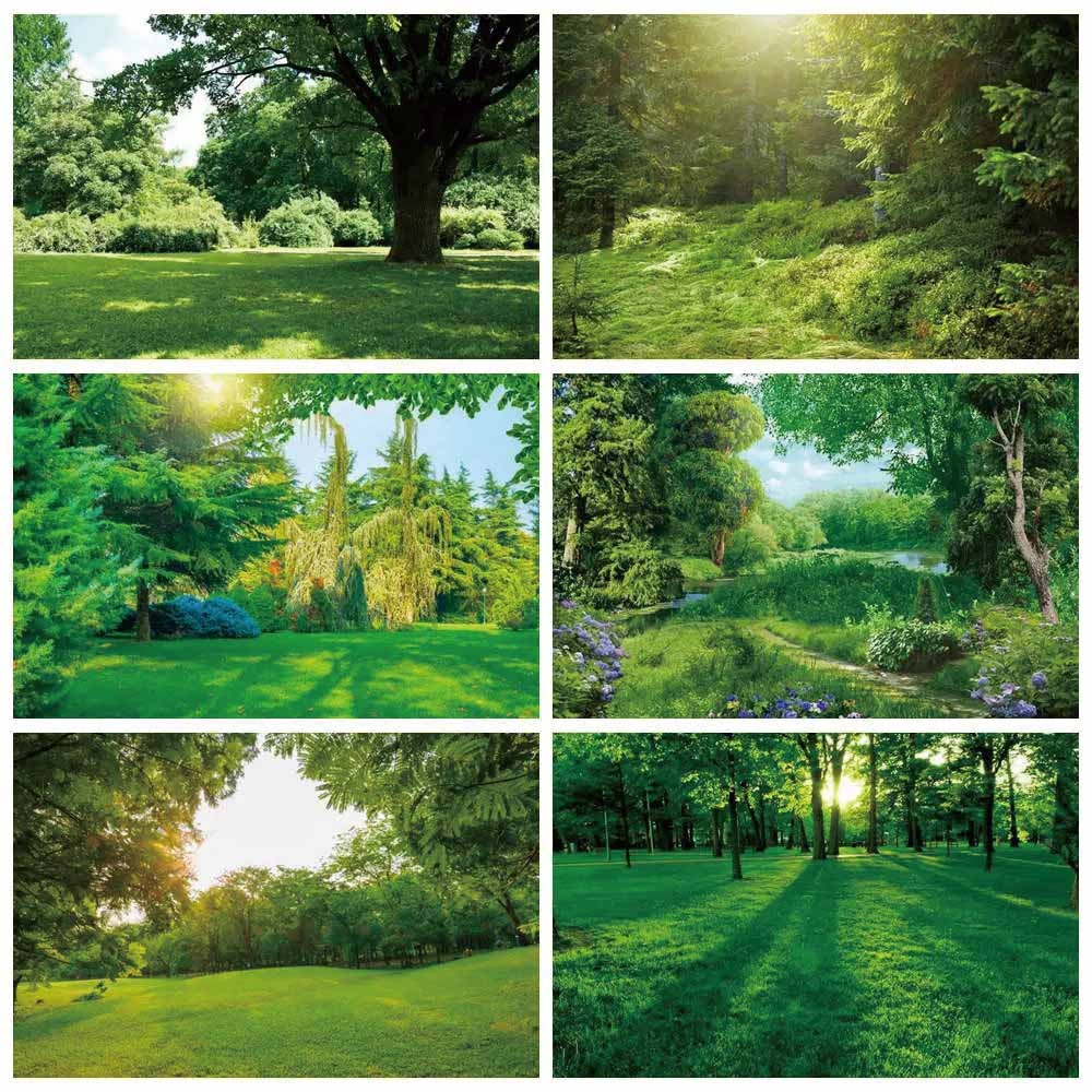 สีเขียวป่าต้นไม้หญ้าสวนสวนสวนภูมิทัศน์ภาพจิตรกรรมฝาผนังวอลล์เปเปอร์สําหรับห้องนั่งเล่นทีวีห้องนอนโรงแรมห้องพื้นหลังผนังกระดาษ