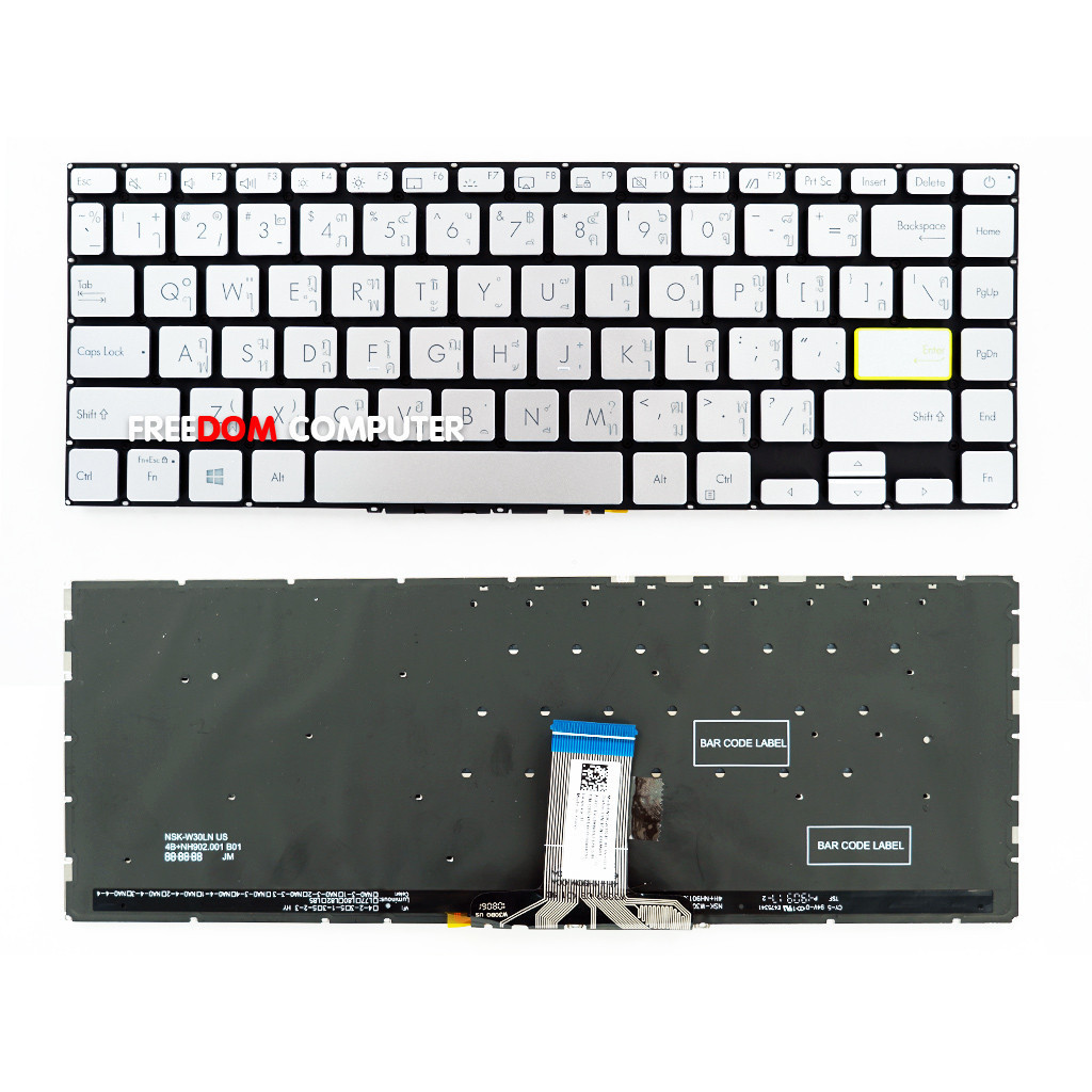 KEYBOARD คีย์บอร์ด ASUS VIVOBOOK D413D S413F ไทย อังกฤษ สีเทา KEYBOARD