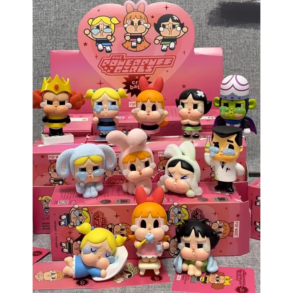Popmart popmart อย่างเป็นทางการ CRYBABY x Powerpuff Girls popmart ของขวัญคริสต์มาสแท้