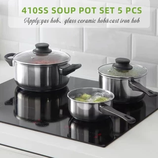 GlobalHouse KOCH KITCHEN ชุดหม้อสเตนเลส 5 ชิ้น 30×20×15 ซม. PIPPA สินค้าของแท้คุณภาพดี