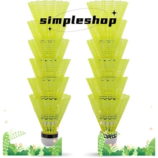 Simple 3/6/12 ชิ้นแบดมินตันลูกขนไก่กลางแจ้ง Stable ทนทานพลาสติก