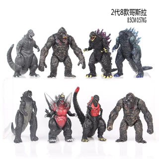 8 ชิ้น/เซ็ต 8.5 ซม. ภาพยนตร์มอนสเตอร์ King Kong vs. Godzilla รูป Skull Island King Kong Godzilla โหมด Crimson รุ่น Q PVC ตัวเลขการกระทําตุ๊กตาของเล่น