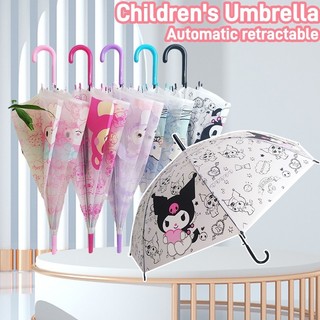 Cute Sanrio Frosted Umbrella Cartoon Kuromi Melody Cinnamoroll Umbrella For Kids 8 Bones Umbrella