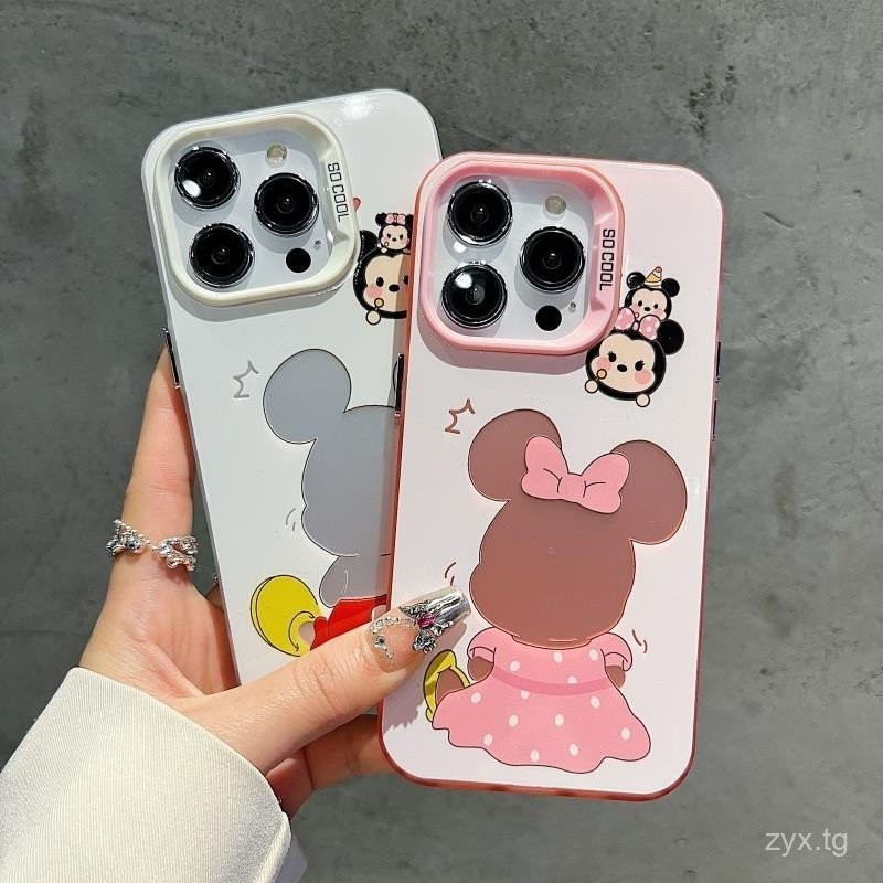เคสโทรศัพท์ป้องกันแฟชั่นลายการ์ตูนมิกกี้มินนี่สำหรับ iPhone ทุกรุ่นได้แก่ X, XR, XS MAX, 7/8, 11 Pro, 13 Pro, 12, 11, 14, 15 Pro Max-ทนต่อแรงกระแทก e0et