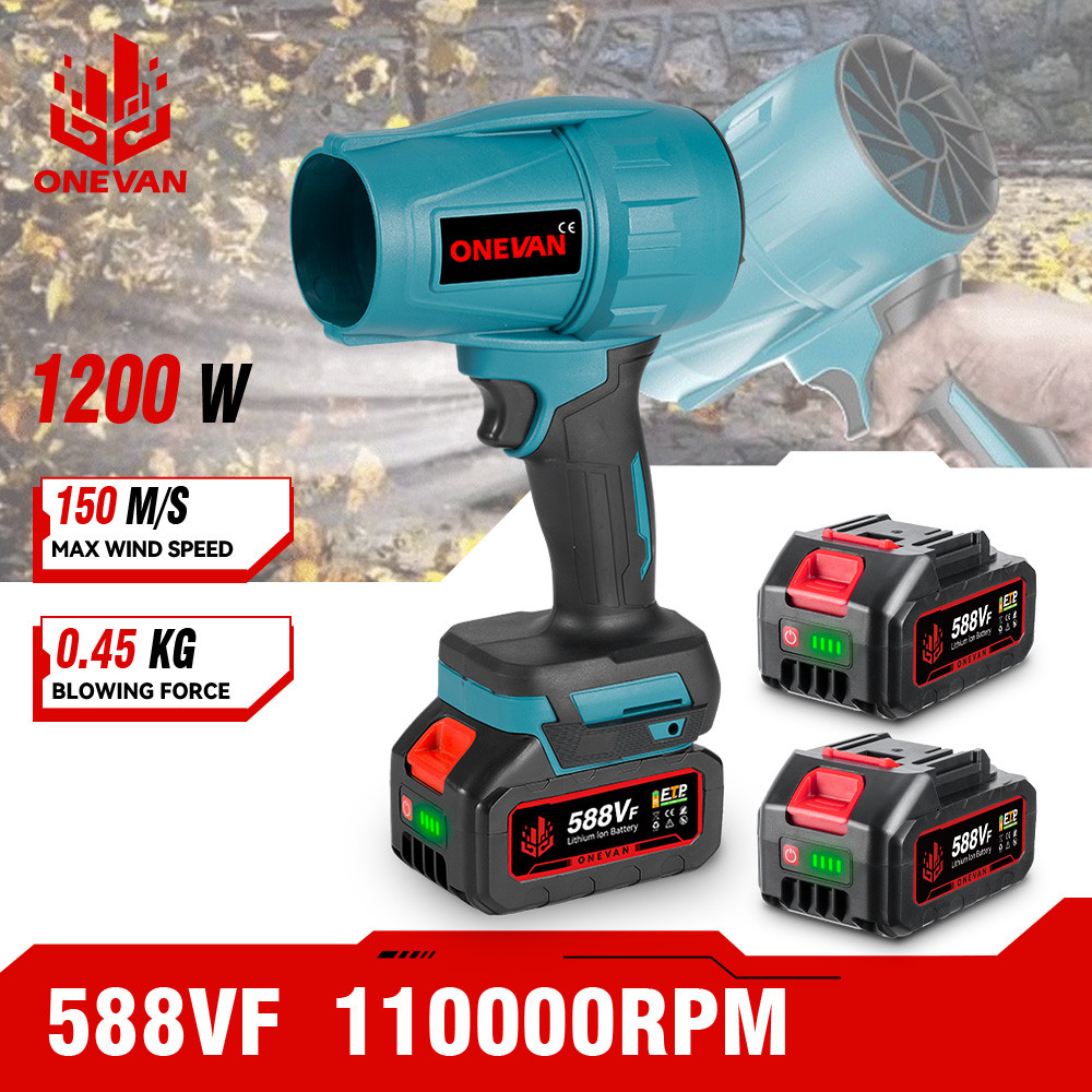 Onevan B1s เครื่องเป่าลมเทอร์โบไฟฟ้า Jet Fan Violent Car Dryer มือถือเครื่องมือเป่าฝุ่นสําหรับ Makita 18V แบตเตอรี่