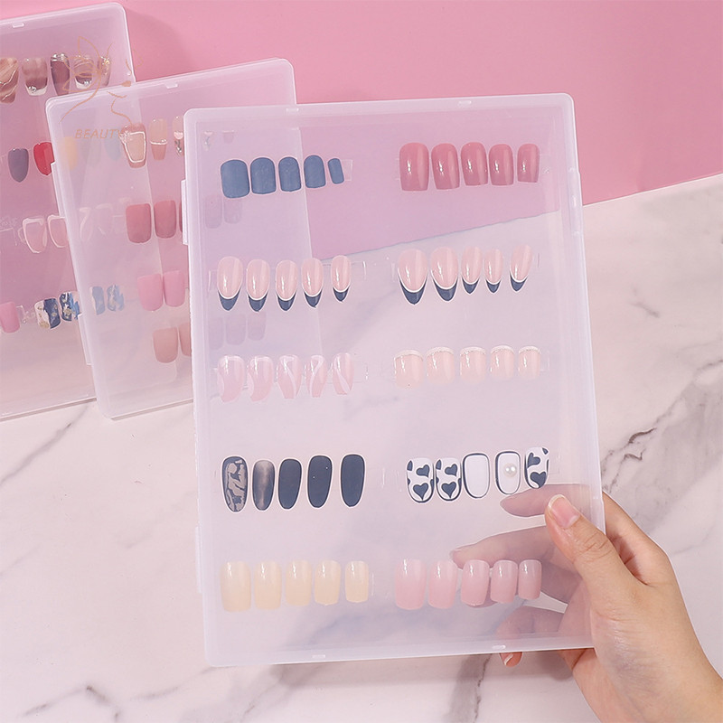 [เมย์บิวตี้] กล่องเก็บตกแต่งเครื่องประดับเล็บกันฝุ่นโปร่งใสที่ใส่โชว์เล็บ จานสี ขนาดที่แตกต่างกัน {ไทย}
