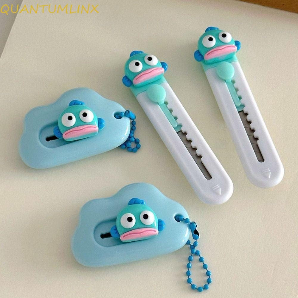 Quantuml เครื่องตัดกล่อง, Retractable Clownfish Clownfish เครื่องตัดกระดาษ, เครื่องตัดยูทิลิตี้น่ารัก Mini Sharp น่ารักห่อเครื่องมือกระดาษหัตถกรรม