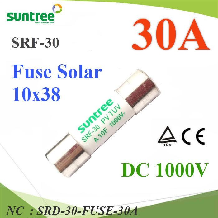 NC ฟิวส์ DC 30A สำหรับโซลาร์เซลล์ 1000V ขนาด SRD-30-FUSE-30A