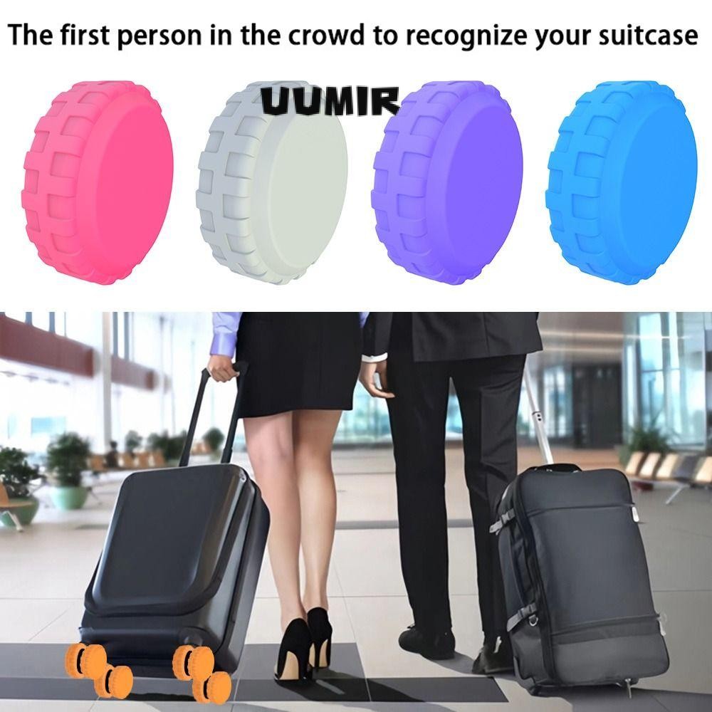 8 ชิ้น/เซ็ตกระเป๋าเดินทางล้อป้องกัน,ซิลิโคน Shock Absorption กระเป๋าเดินทางแหวนป้องกันล้อ,ลดล้อสวมใส่ลดเสียงรบกวน Anti-slip กระเป๋าเดินทางล้อรองเท้า