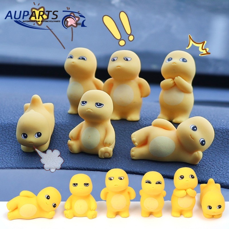 3/6 ชิ้นน่ารักการ์ตูนมังกรขนาดเล็กตุ๊กตาคอนโซลกลางรถเครื่องประดับ - DIY รถตกแต่งภายใน Micro Landscape Figurine