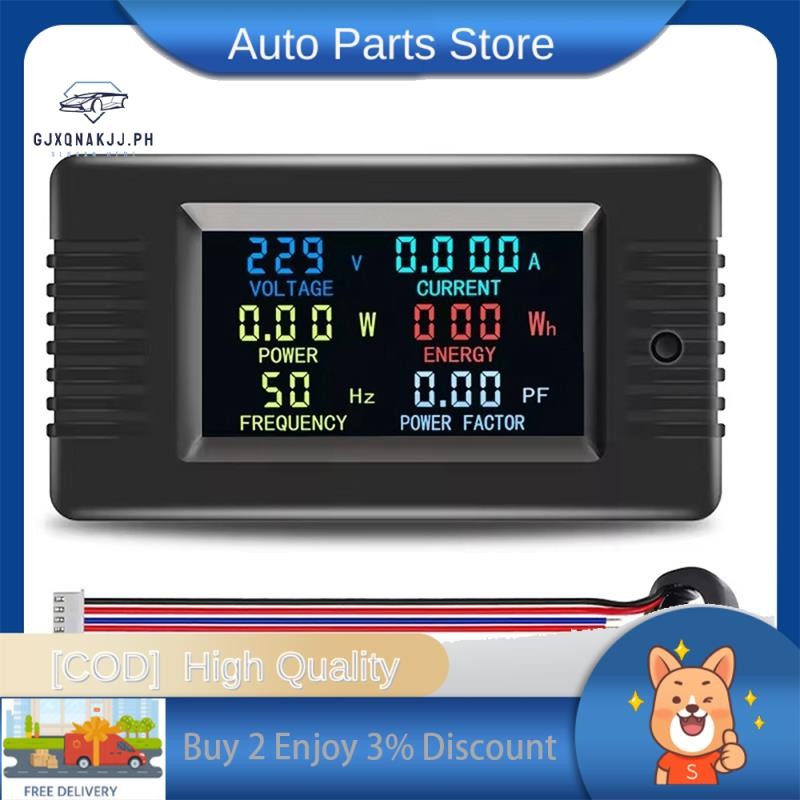 Peacefair PZEM-022-VH Single-Phase AC Volt Amp Meter หน้าจอสีความถี่ Power Factor Wattmeter Power Me