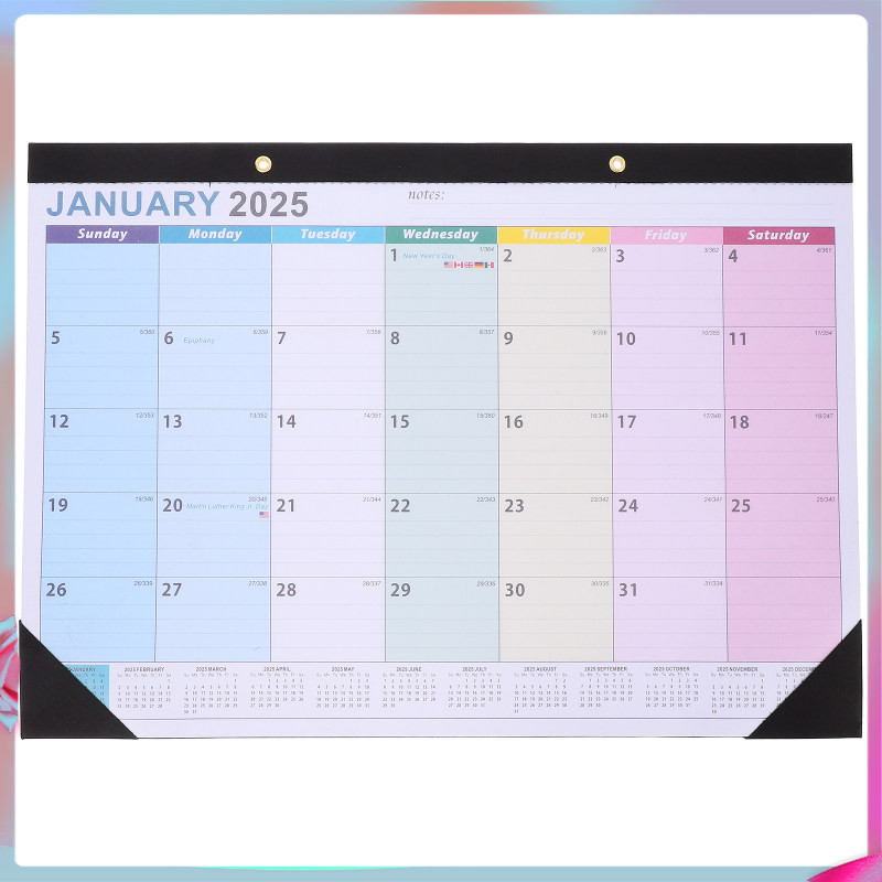 พร้อมสต็อกปฏิทิน 2025 Planner Wall Journal แขวนไม่ในครัวเรือนรายเดือนทนทานโต๊ะกระดาษทํางาน Office zhihuikeji1