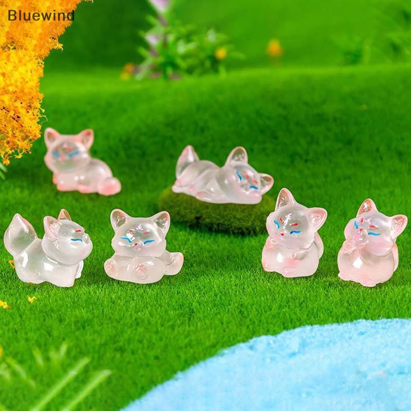 Bluewind การ์ตูนน่ารัก Mini Luminous Little Fox Micro เครื่องประดับ Miniature Figurines Creative DIY อุปกรณ์ตกแต่งบ้านของขวัญใหม่