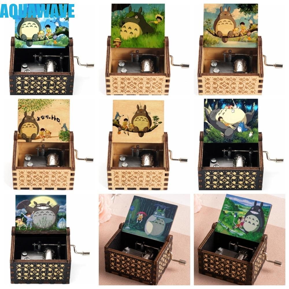 Aquawave Totoro กล่องดนตรี, เพลงการ์ตูน Totoro ไม้ Hand Crank เพลงกล่องน่ารัก Anime Retro Retro Toto