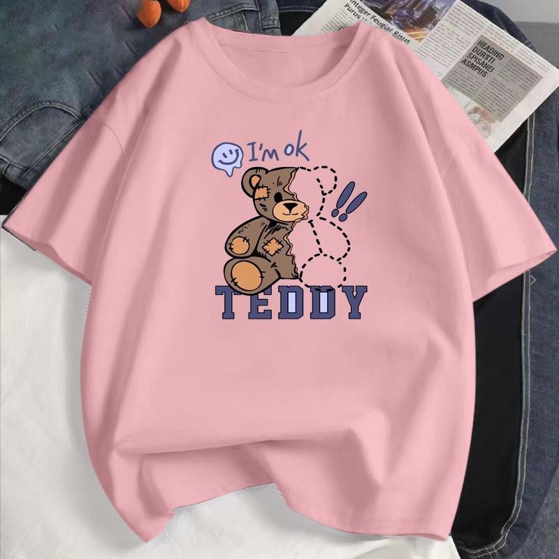 เสื้อยืดแฟชั่น ลายน่ารัก ความนิยม เสื้อยืดคู่รัก M-3XL มีสีให้เลือก 8 สี ผ้าโพลีเอสเตอร์คุณภาพสูง #T