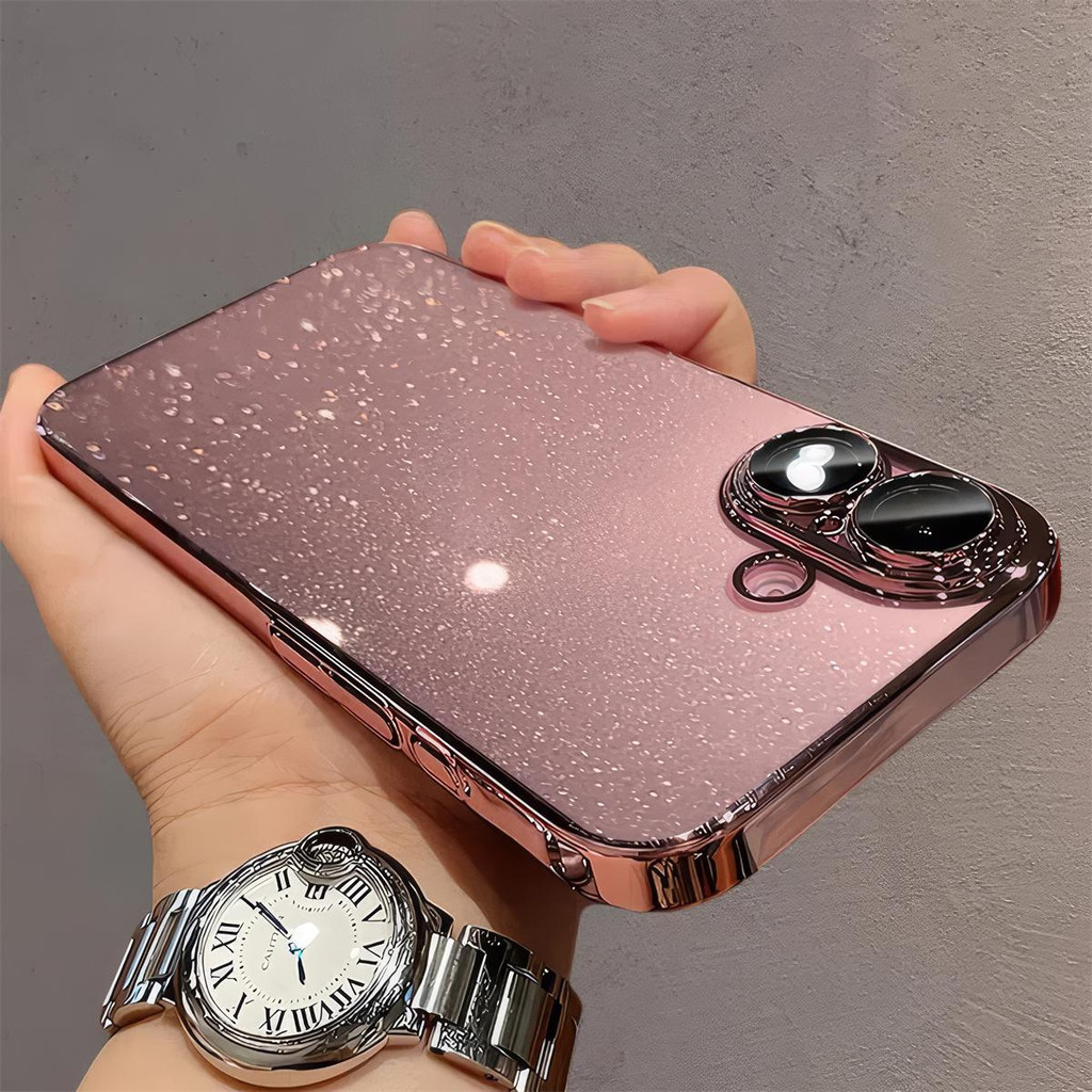 เคสโทรศัพท์กลิตเตอร์ชุบบางพิเศษ iphone16 Pro Max 15 14 13 12 11 เคสสําหรับเคส iPhone PC Hard Shell กันกระแทก