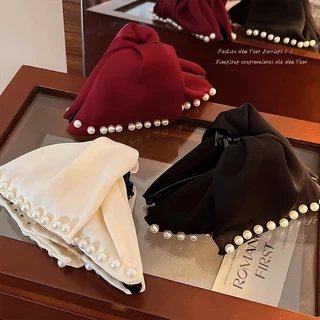 ผู้หญิงสาวมุกฝรั่งเศส Bling หางม้าคลิปผม Hairpin Headwear อุปกรณ์เสริม