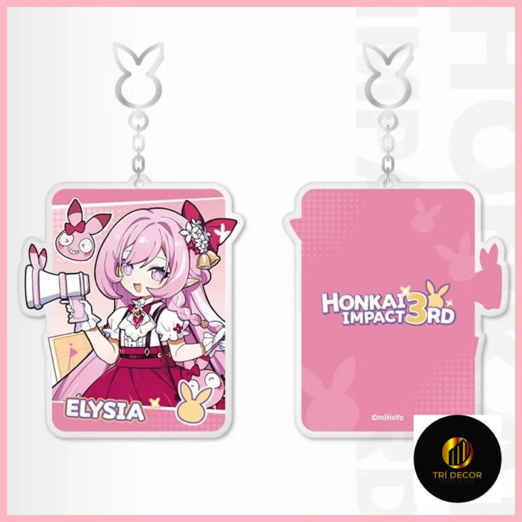 Honkai Impact 3 พวงกุญแจ Kiana Elysia Honkai Series 3 ห้องอะคริลิคจี้พวงกุญแจ Alicia Kiana Mei Brown