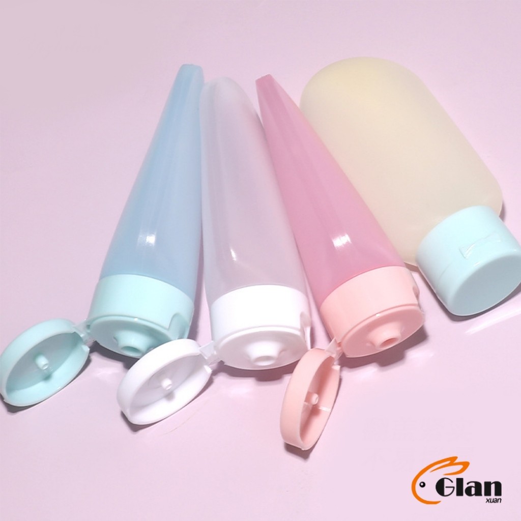 Glanxuan แบบพกพา ขนาด 60ml หลอดอ่อน ขวดรีฟิลพลาสติก โลชั่นครีมบรรจุภัณฑ์ travel bottle