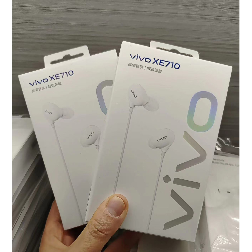 Original VIVO XE710 Ewired หูฟัง X21 ไมโครโฟนในหูสายแฮนด์ฟรีชุดหูฟังหูฟัง 3.5 มม.