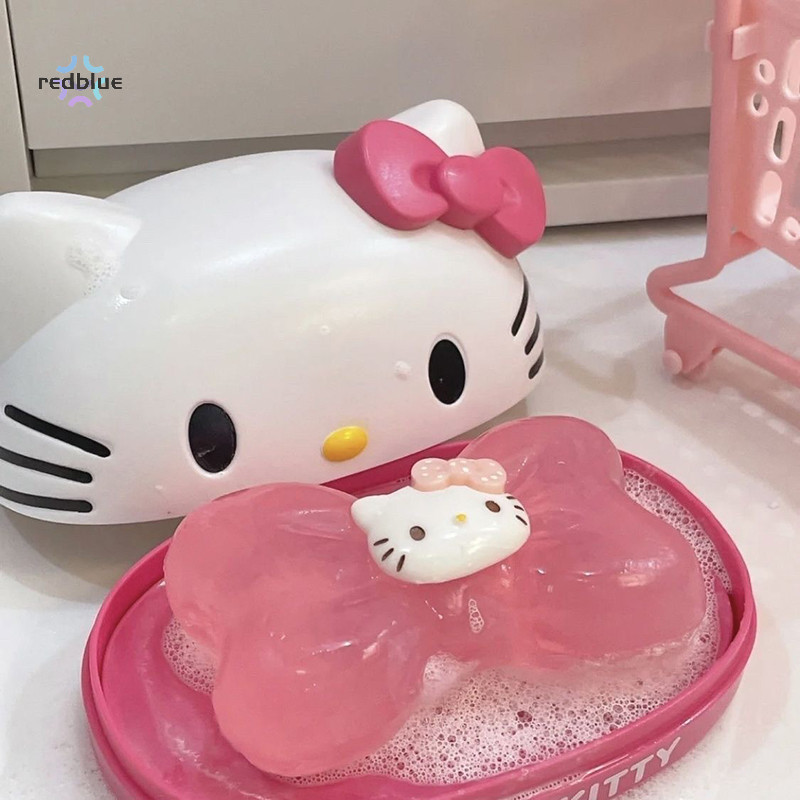 ใหม่ Kawaii Sanrio Hello Kitty กล่องสบู่ Kuromi My Melody จานสบู่ลื่นท่อระบายน้ํา Travel Home ห้องน้ําถาดสบู่ร้อน