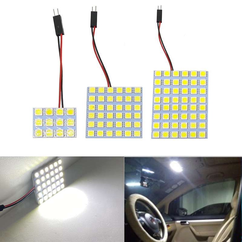 Yรถอ่านแผนที่โคมไฟ 5050 6 9 12 15 18 24 30 36 48 LED SMD โดมภายในหลอดไฟหลังคาไฟ BA9S T10 Festoon C5W
