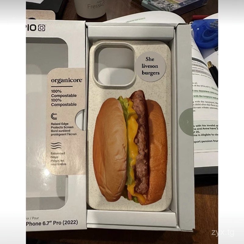 มันฝรั่งทอดแฮมเบอร์เกอร์แอปเปิ้ล14 promax13ย่อยสลายเคสโทรศัพท์ iphone12/11นุ่ม78ชุด xsmax ข้าวสาลี - รูปที่ 4